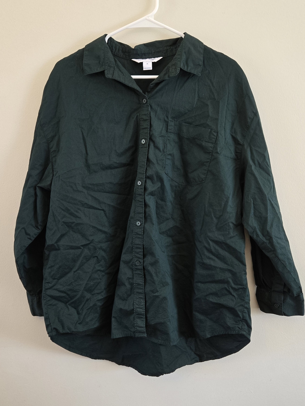 Old Navy Boyfriend Shirt Dark Green Button-Up